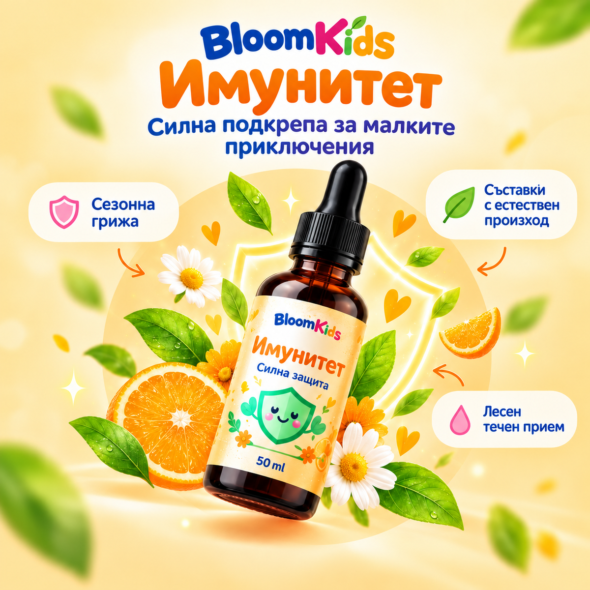 BloomKids Immunity – Детски капки за имунна подкрепа