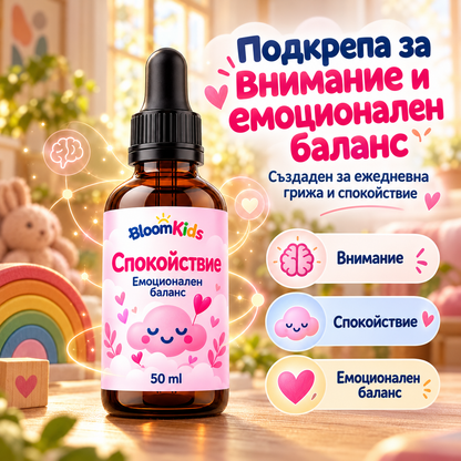 BloomKids Calm – Детски капки за спокойствие и баланс