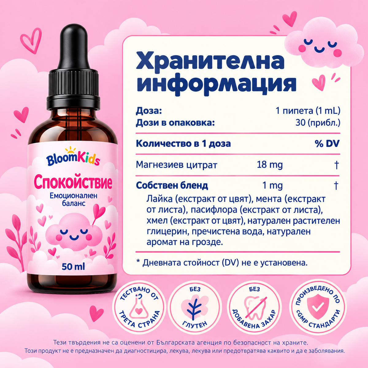 BloomKids Calm – Детски капки за спокойствие и баланс