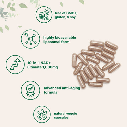 Liposomal NAD+ Ultimate 1,000mg, 60 Veggie Capsules